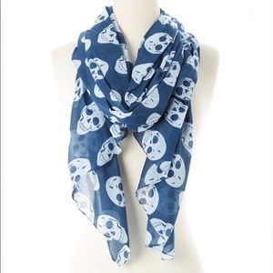 Navy & White Skull Scarf